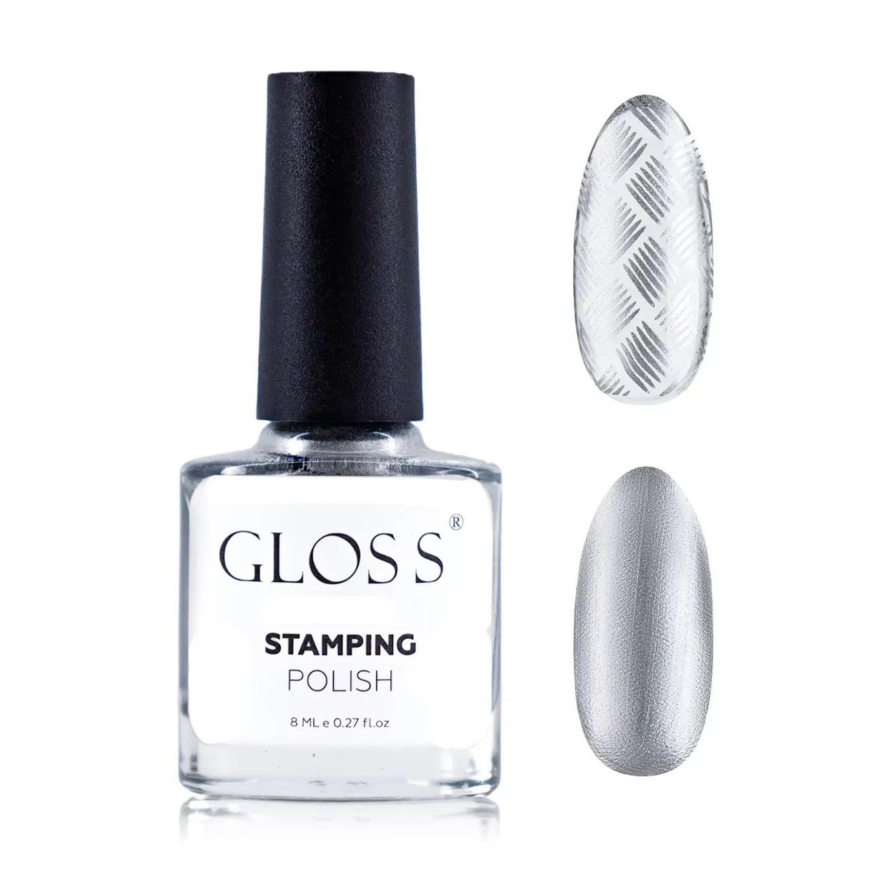Лак для стемпінгу Gloss Stamping Polish 04 Сірий перламутровий, 8 мл