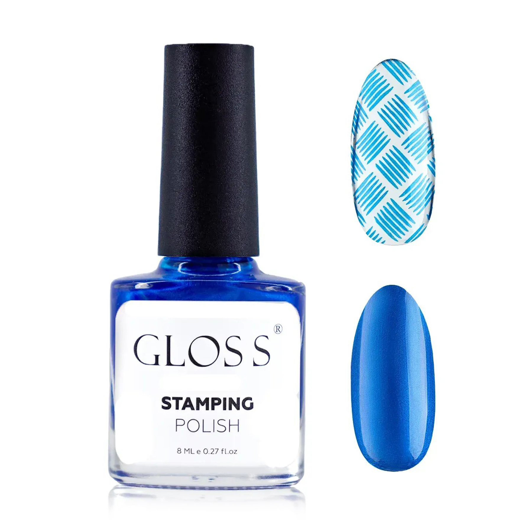Лак для стемпінгу Gloss Stamping Polish 13 Синій перламутровий, 8 мл