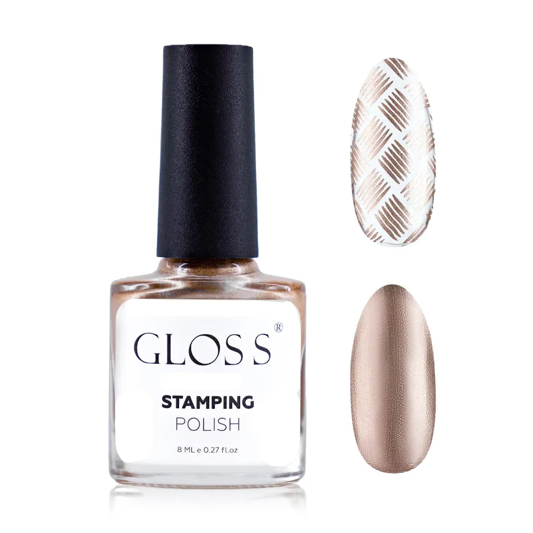 Лак для стемпінгу Gloss Stamping Polish 19 Персиковий перламутровий, 8 мл